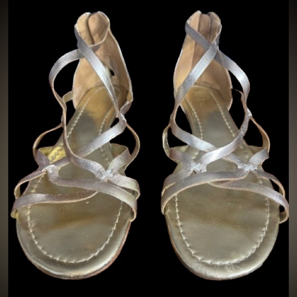 Boden Gold Leather Gladiator Sandals sz 8
